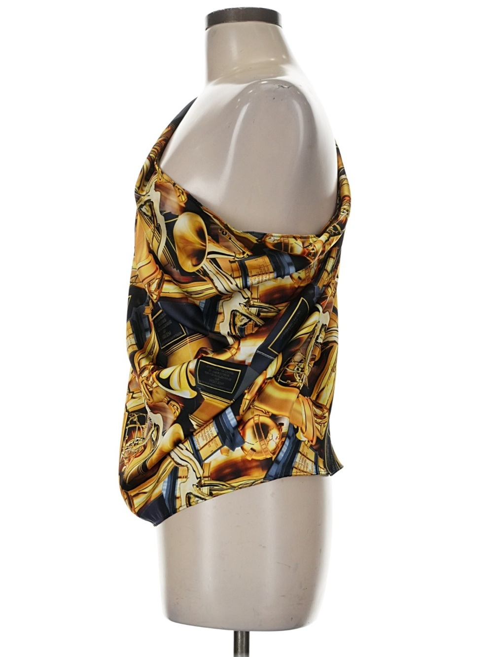 Baja East Gold Black Award Trophy One Shoulder Top Large XL Oscars Grammys Emmys - Picture 4 of 9